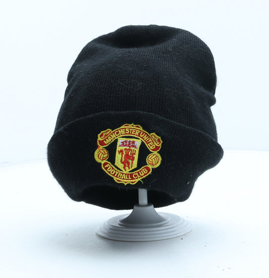 Manchester United Mens Black Acrylic Beanie One Size