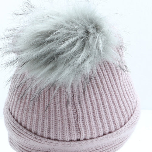 River Island Womens Pink Acrylic Bobble Hat One Size