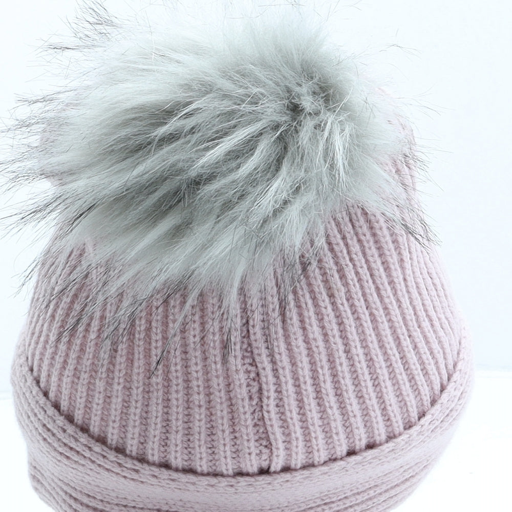 River Island Womens Pink Acrylic Bobble Hat One Size