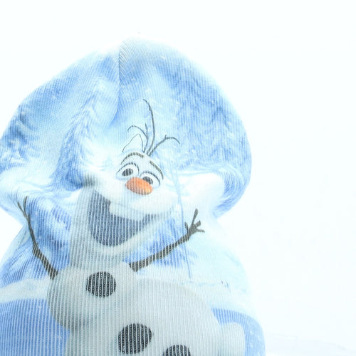 Disney Girls Blue Geometric Acrylic Beanie One Size - Frozen Olaf