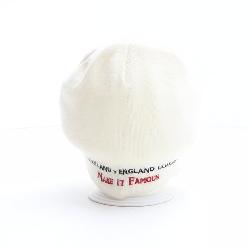 The Famous Grouse Mens White Acrylic Beanie One Size - The Famous Grouse, Scotch Whisky, Scottish Rugby