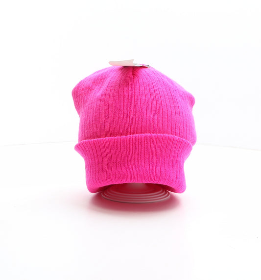 Loppy Hat Womens Pink Acrylic Beanie One Size