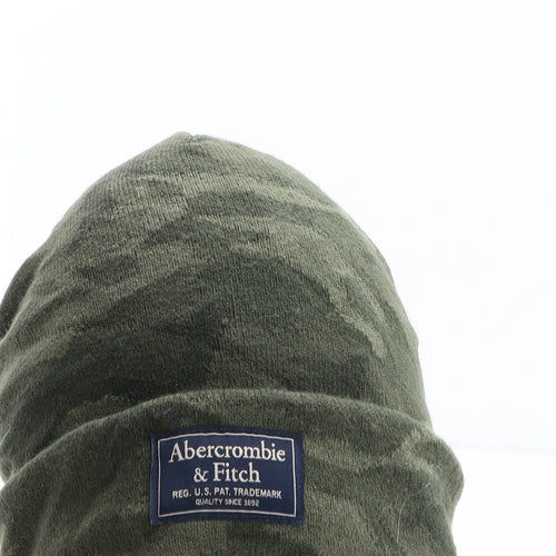 Abercrombie & Fitch Mens Green Camouflage Acrylic Beanie One Size