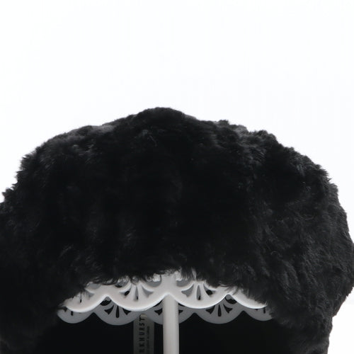 Parkhurst Womens Black Acrylic Beret One Size - Faux Fur