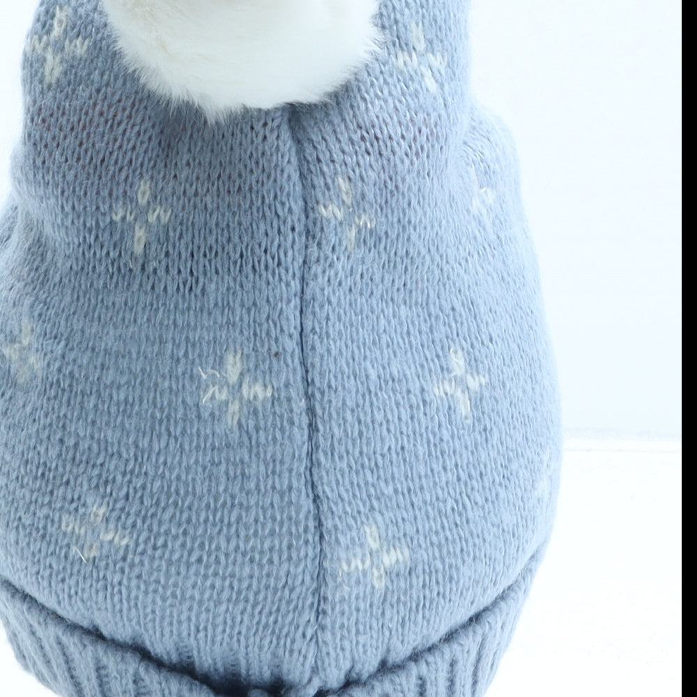 Marks and Spencer Womens Blue Acrylic Bobble Hat One Size - Christmas