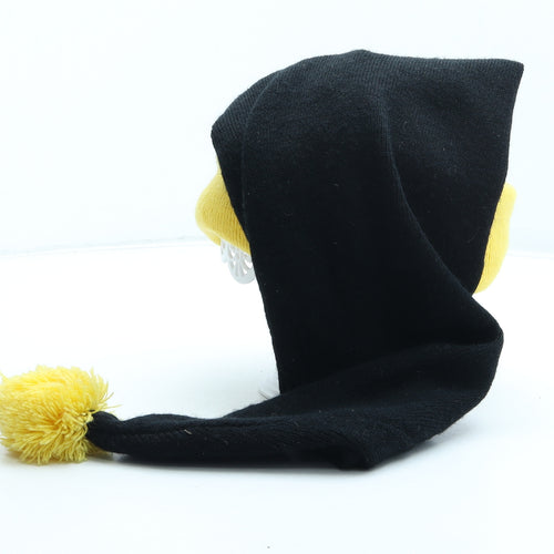 Disney Girls Black Acrylic Bobble Hat One Size - Winnie the Pooh