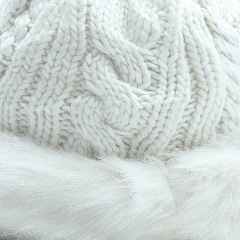 F&F Womens White Acrylic Cloche One Size - Faux Fur