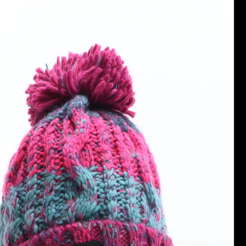 Outsidein Womens Multicoloured Colourblock Acrylic Bobble Hat One Size