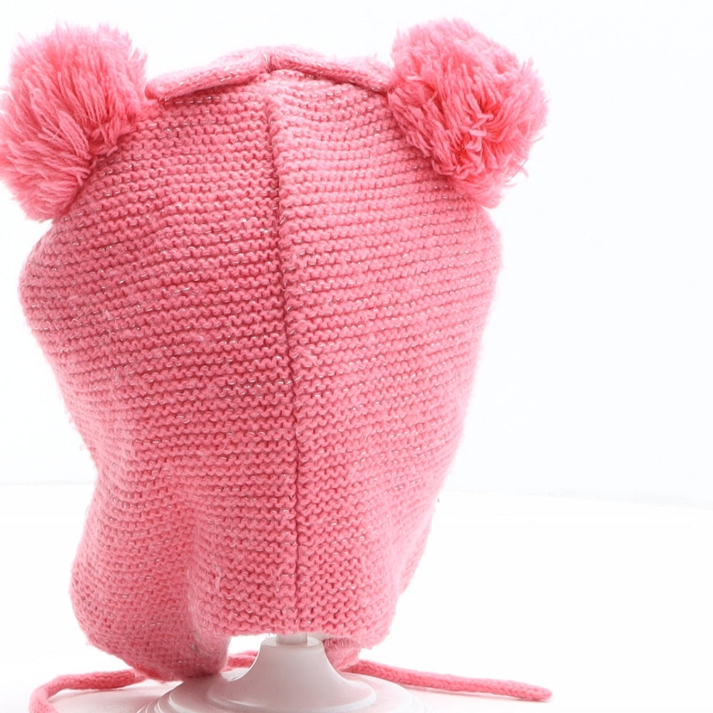 Disney Girls Pink Acrylic Winter Hat One Size - Disney, Minnie Mouse, Size 86cm 50/51