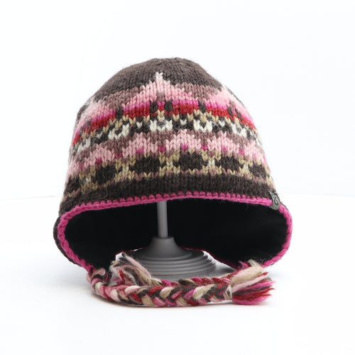 Snugbug Womens Multicoloured Geometric Wool Winter Hat One Size