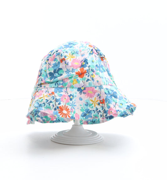 NEXT Girls Multicoloured Floral 100% Cotton Bucket Hat One Size - Size 3-4 years