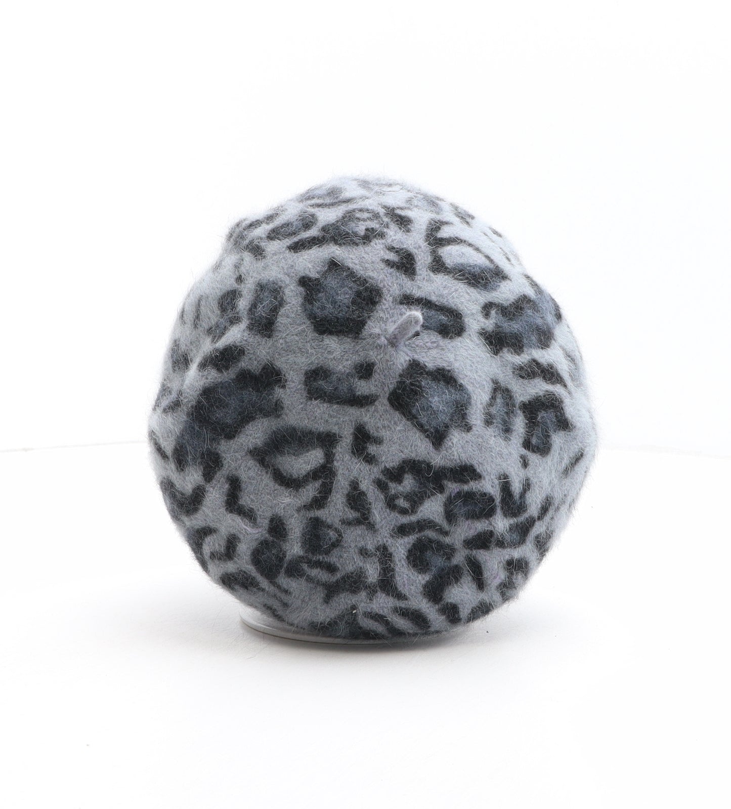 Evie Womens Grey Animal Print Nylon Beret One Size - Leopard Print