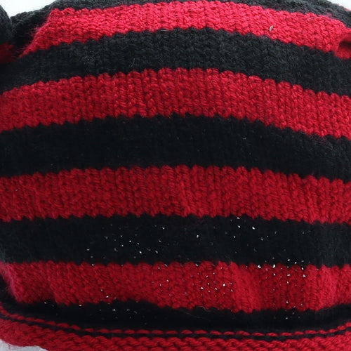 Preworn Mens Red Striped Acrylic Beanie One Size - Top Knots