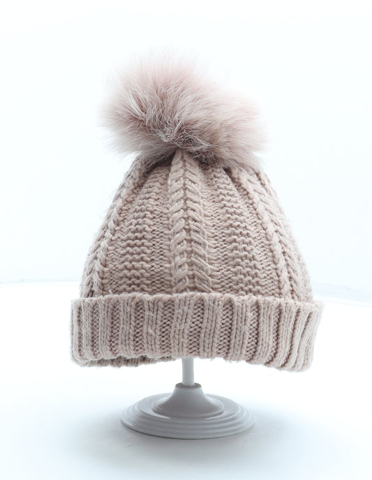 Accessorize Womens Pink Acrylic Bobble Hat One Size