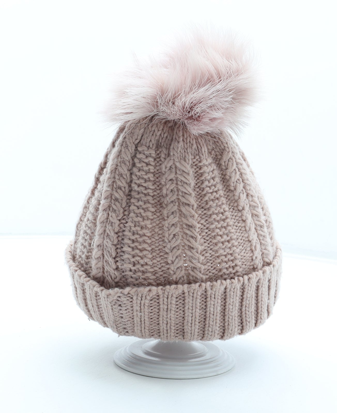 Accessorize Womens Pink Acrylic Bobble Hat One Size