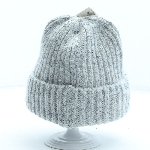 Primark Womens Grey Acrylic Bobble Hat One Size - Bee