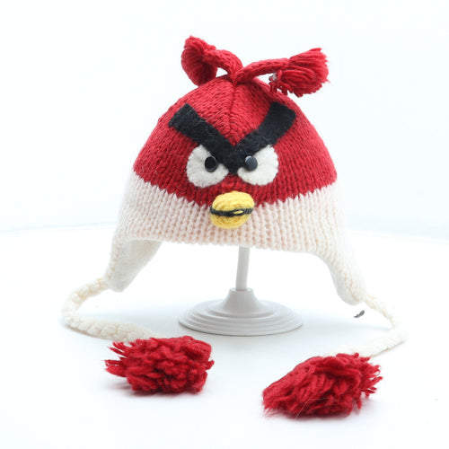 Made in Nepal Boys Red Wool Winter Hat One Size - Angry Birds