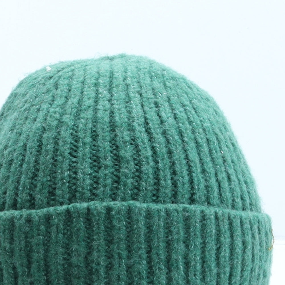 F&F Womens Green Polyester Beanie One Size