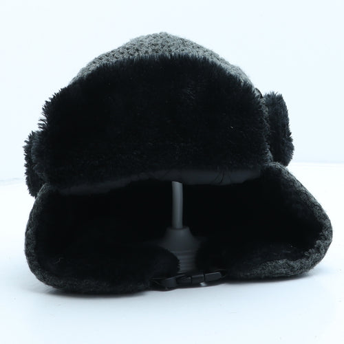 Matalan Womens Black Acrylic Trapper Hat One Size - Faux Fur