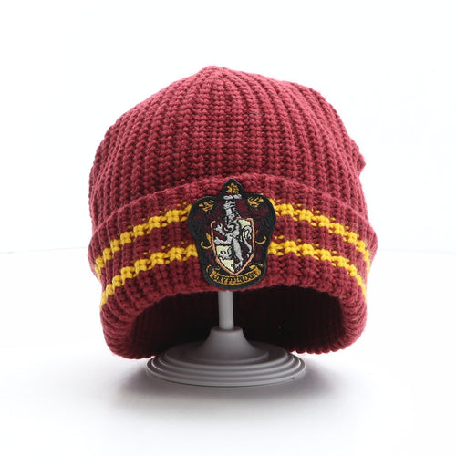 Primark Mens Red Striped Acrylic Beanie One Size - Harry Potter, Hogwarts, Gryffindor