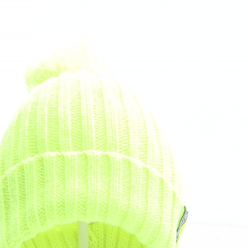 TU Girls Yellow Acrylic Bobble Hat One Size - Size 7-10 years, Neon