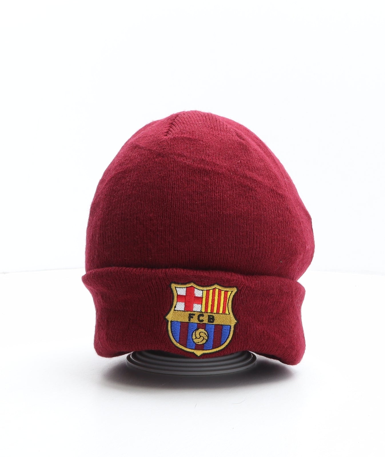 FC Barcelona Mens Red Acrylic Beanie One Size - FC Barcelona