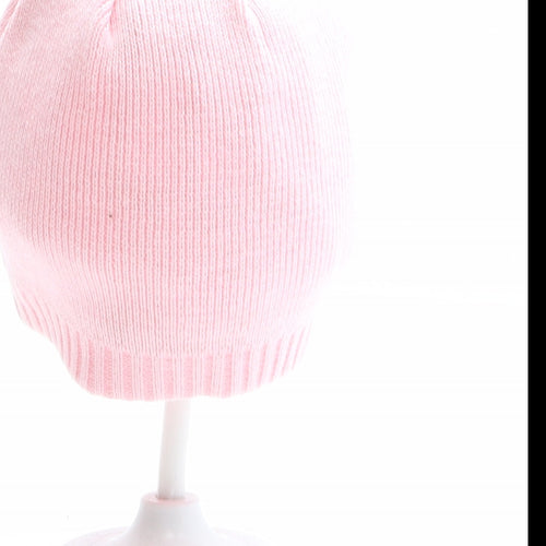 Adams Girls Pink 100% Cotton Beanie One Size - Size 6-12 months, Little and Perfect