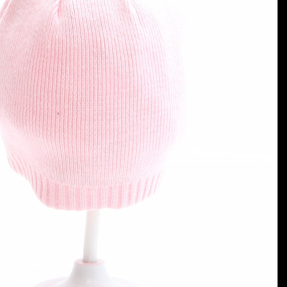 Adams Girls Pink 100% Cotton Beanie One Size - Size 6-12 months, Little and Perfect