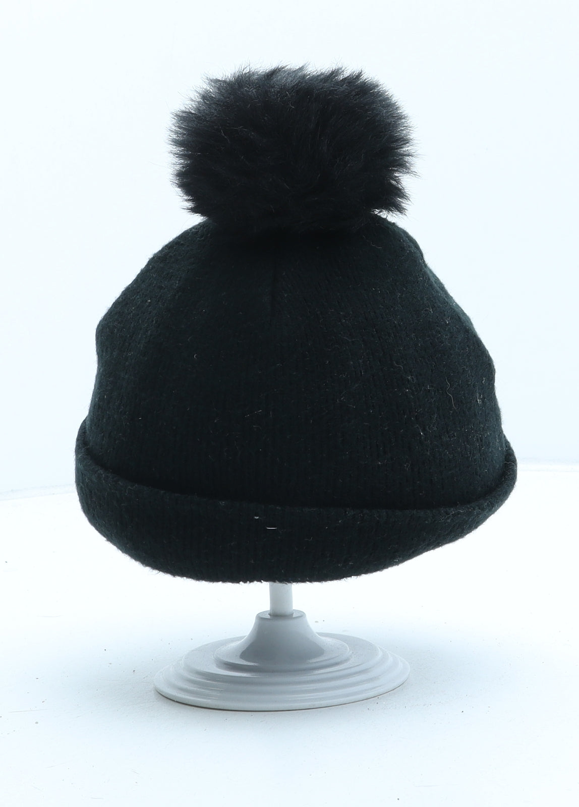 River Island Girls Black Acrylic Bobble Hat One Size - UK Size 1-5 Years