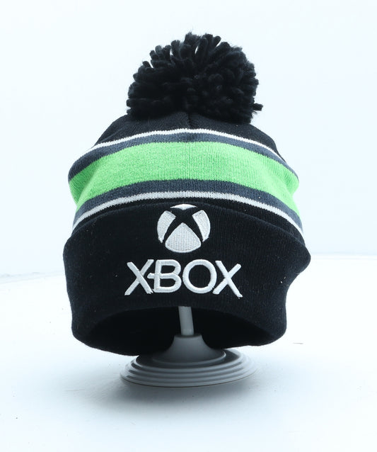 Xbox Mens Black Striped Acrylic Beanie One Size