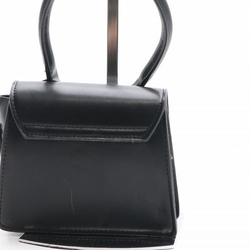 Preworn Womens Black Polyurethane Top Handle Bag Size Mini