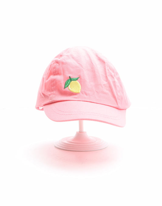 Nutmeg Girls Pink 100% Cotton Baseball Cap One Size - Size 7-10 years, Lemon Detail