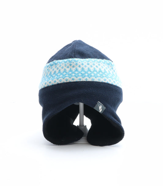 Trespass Boys Blue Fair Isle Polyester Winter Hat One Size - Size 5-7 years