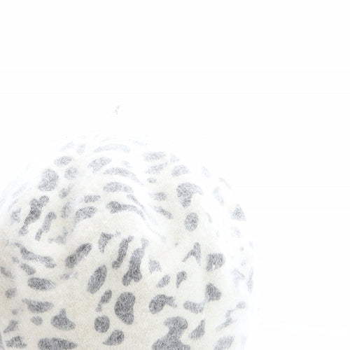 Atmosphere Womens Ivory Animal Print Acrylic Beret One Size - Leopard Print