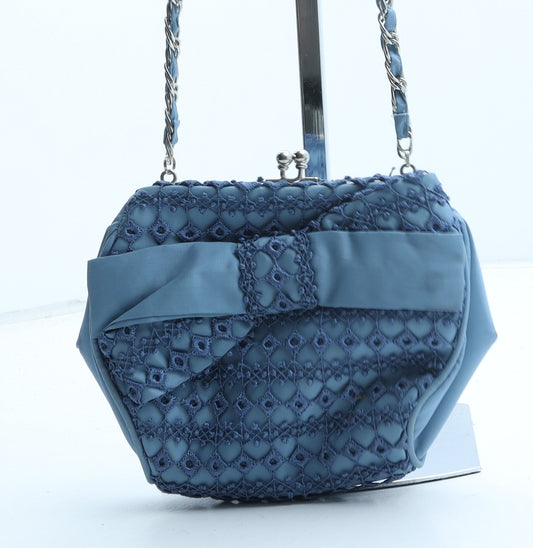 Coast Womens Blue Geometric Polyurethane Top Handle Bag Size Mini