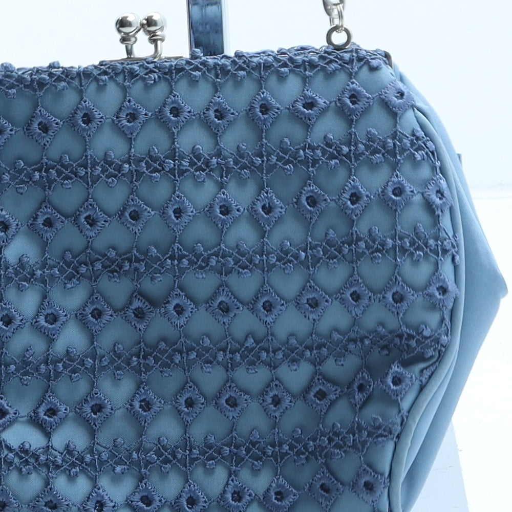Coast Womens Blue Geometric Polyurethane Top Handle Bag Size Mini
