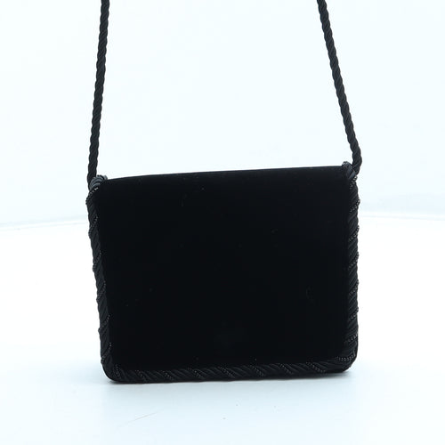 Preworn Womens Black Modacrylic Shoulder Bag Size Mini