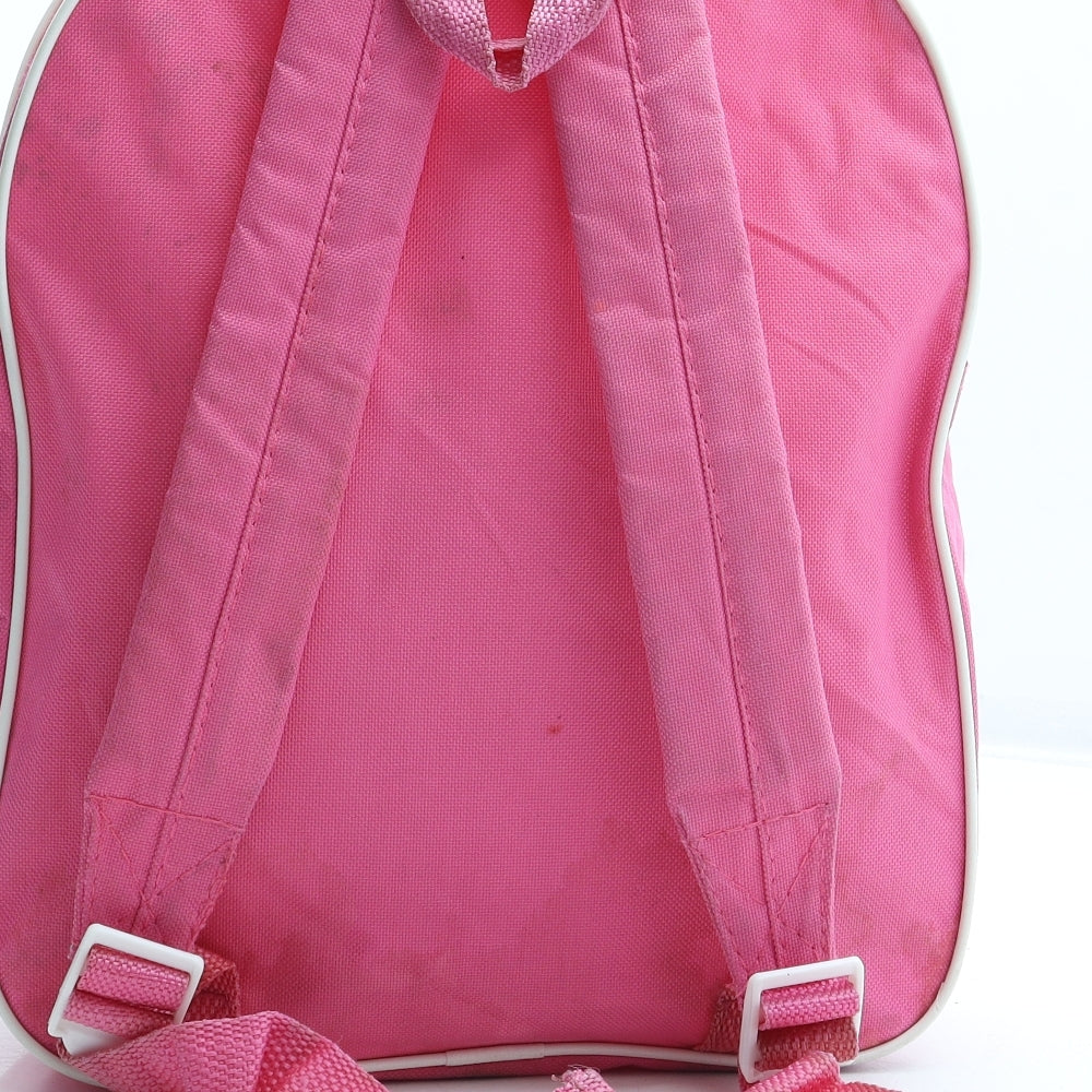 Peppa Pig Girls Pink Polyester Backpack Size Medium Zip