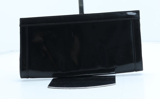 Preworn Womens Black Polyurethane Clutch Size Medium