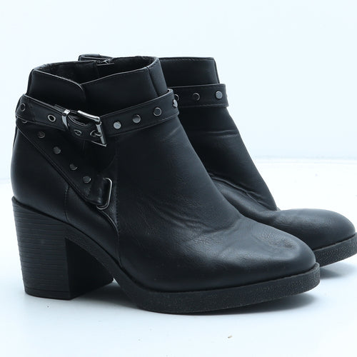 New Look Womens Black Synthetic Bootie Boot UK 4 - Estimated Size 4