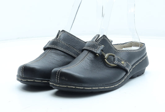Gluv Your Feet Womens Black Leather Slip On Flat UK
