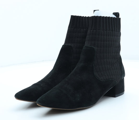 Preworn Womens Black Polyester Sock Boot UK