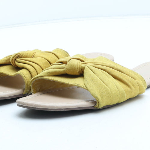 Primark Womens Yellow Synthetic Slip On Sandal UK
