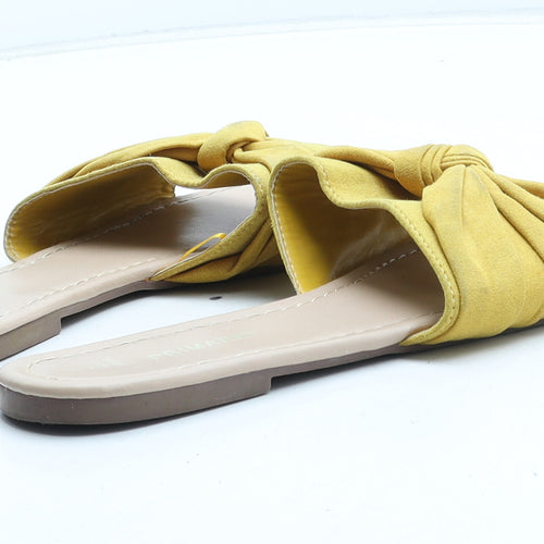 Primark Womens Yellow Synthetic Slip On Sandal UK