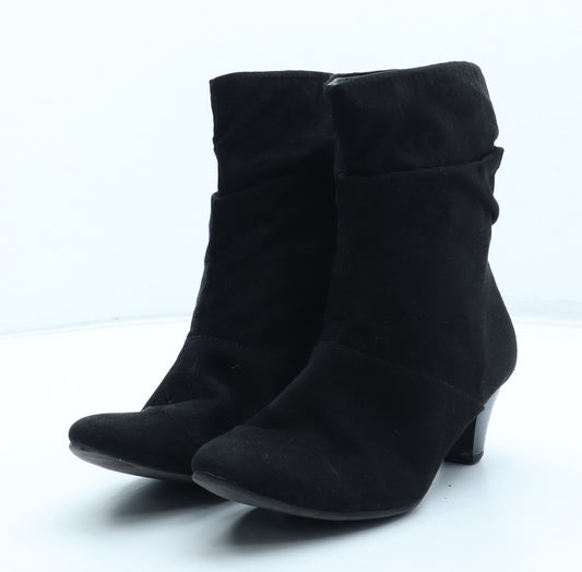 Fabulous Footwear Womens Black Polyester Bootie Boot UK