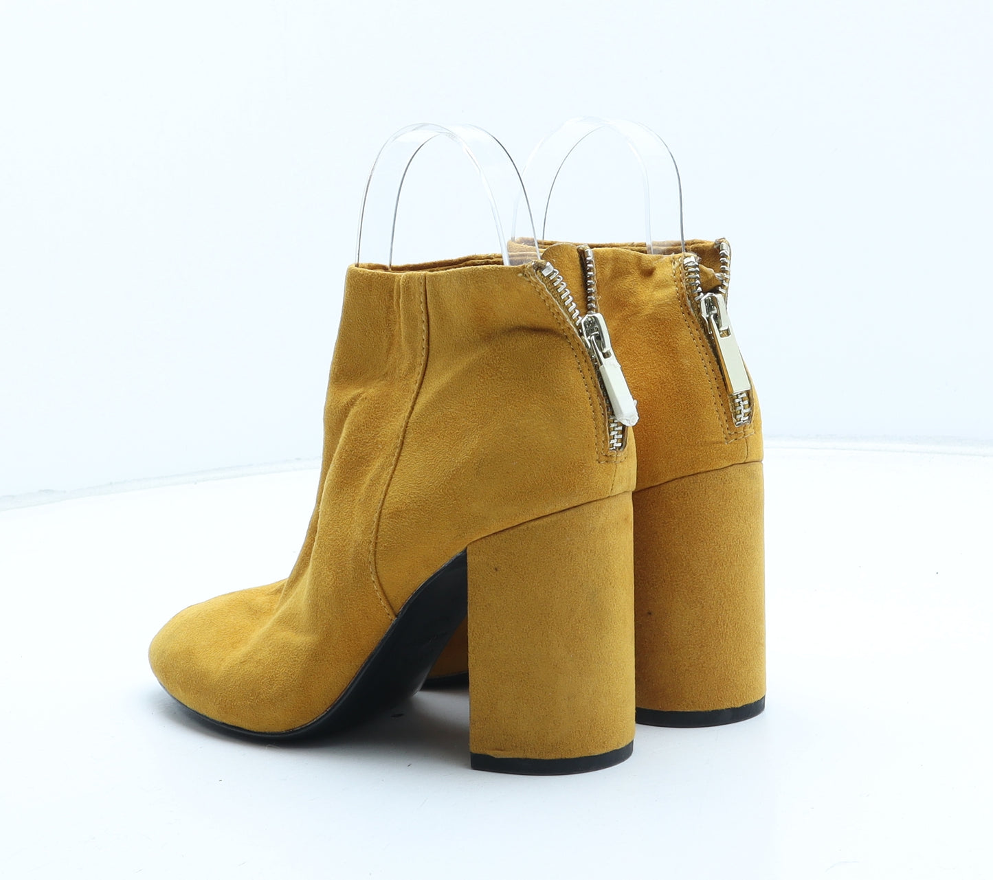 Pull&Bear Womens Yellow Synthetic Bootie Boot UK