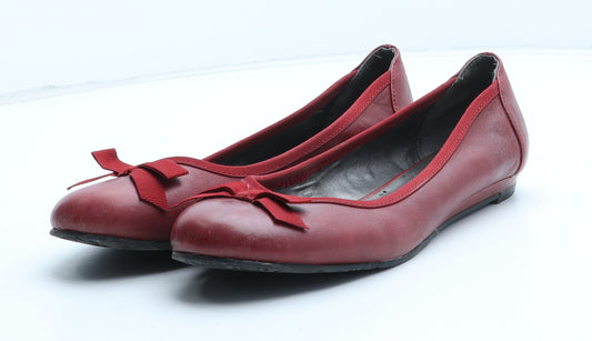 Clarks Womens Red Synthetic Ballet Flat UK
