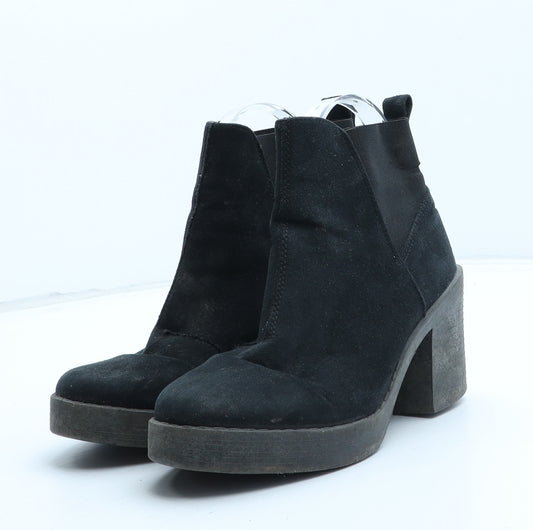 Topshop Womens Black Synthetic Chelsea Boot UK