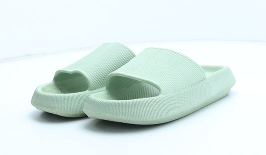 Preworn Womens Green Synthetic Slider Sandal UK