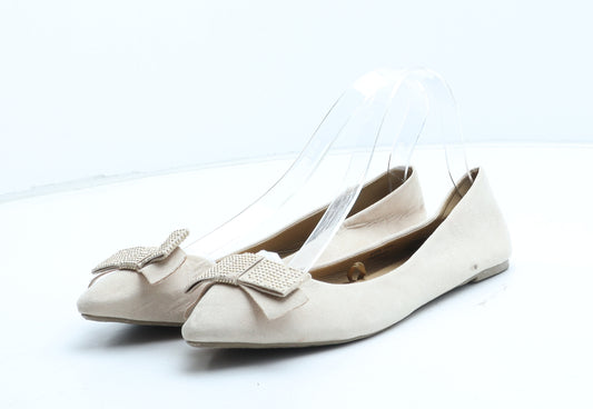 Bold In Brilliance Womens Beige Synthetic Flat UK
